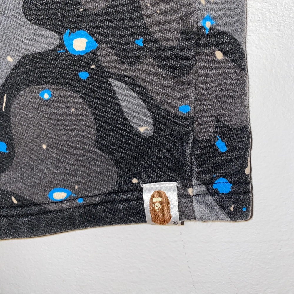 BAPE Space Camo Shark Sweat Shorts Gray / Black A Bathing Ape Size Large - Picture 5 of 11